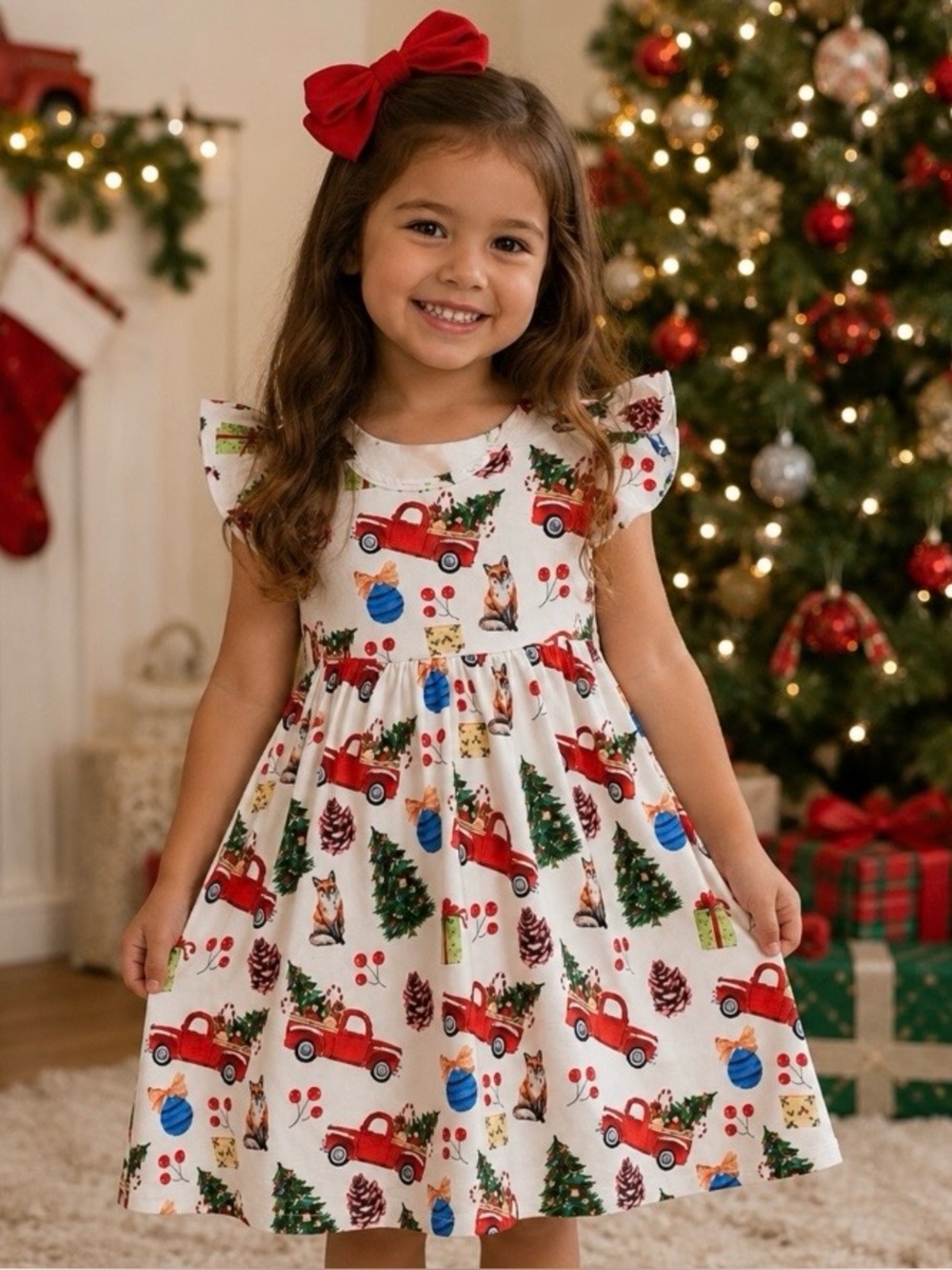 Christmas Little Red Pickup Dress Size 5